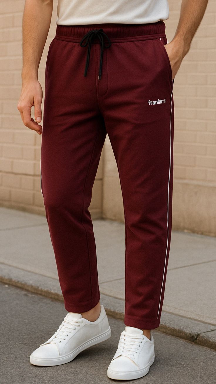Maroon Active Track Pants